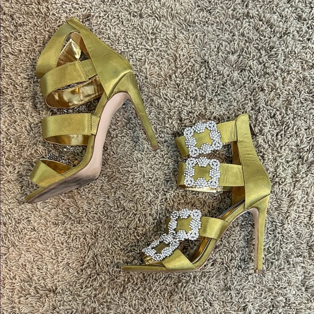 Cape Robbin Olive Green Embellished Heels in Size 7.5